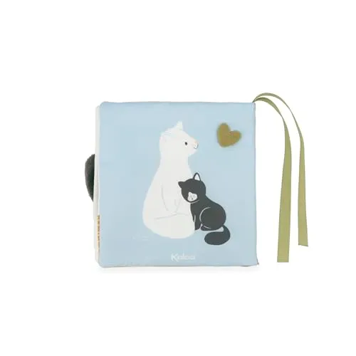 Kaloo Chamallow Stoffbuch Katze bunt mit Minikuscheltier