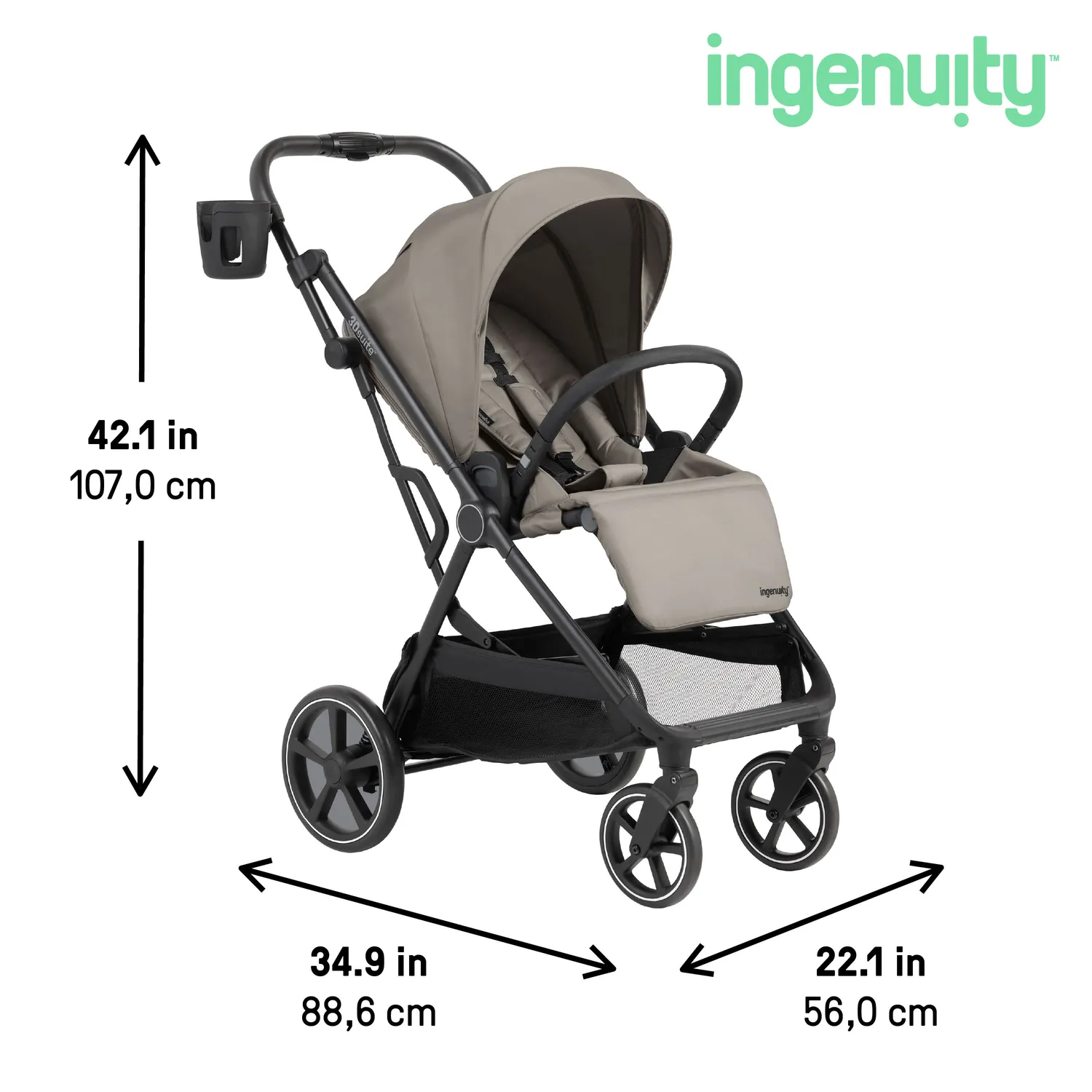 Ingenuity 3DSuite Cashew Kinderwagen modular wendbar