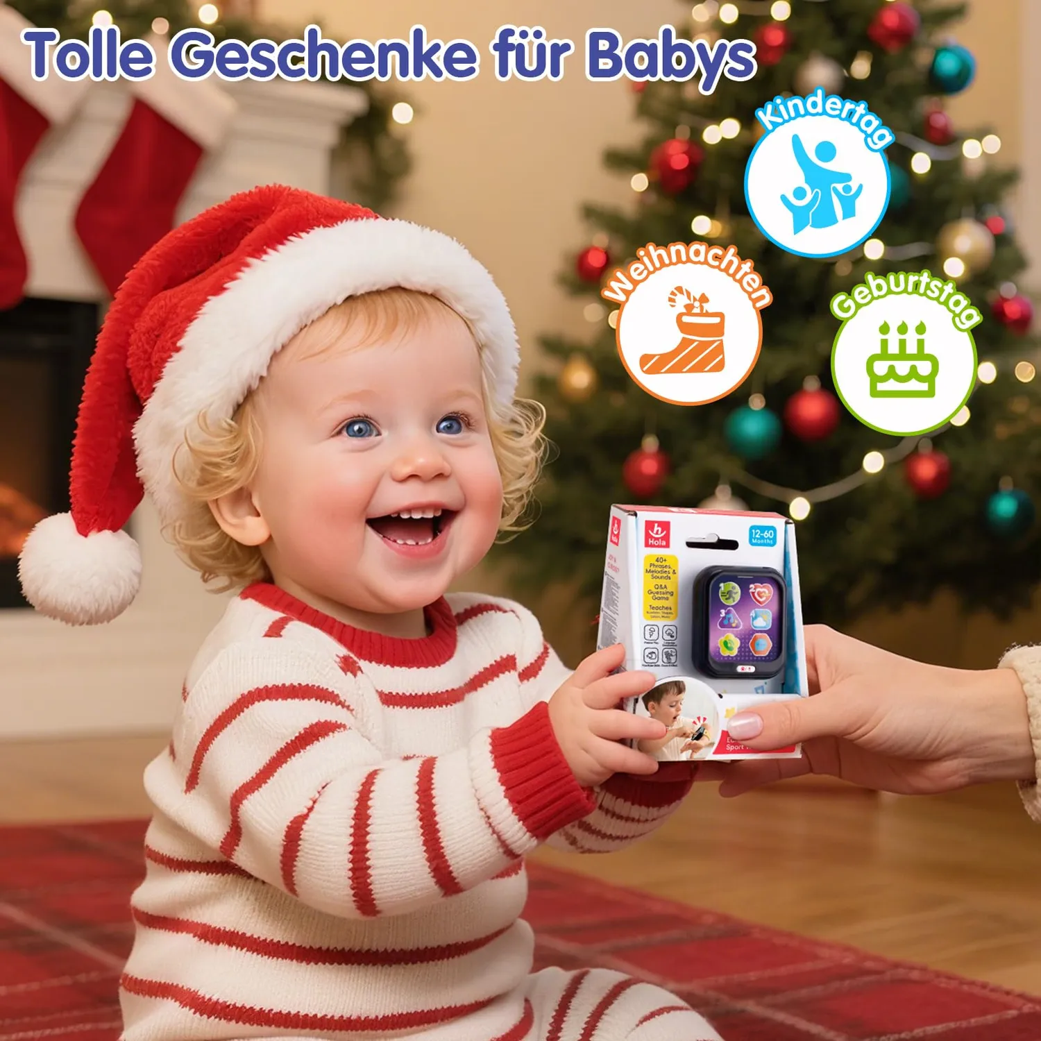 HOLA Baby-Armbanduhr Lernspielzeug Spieluhr 1 Jahr