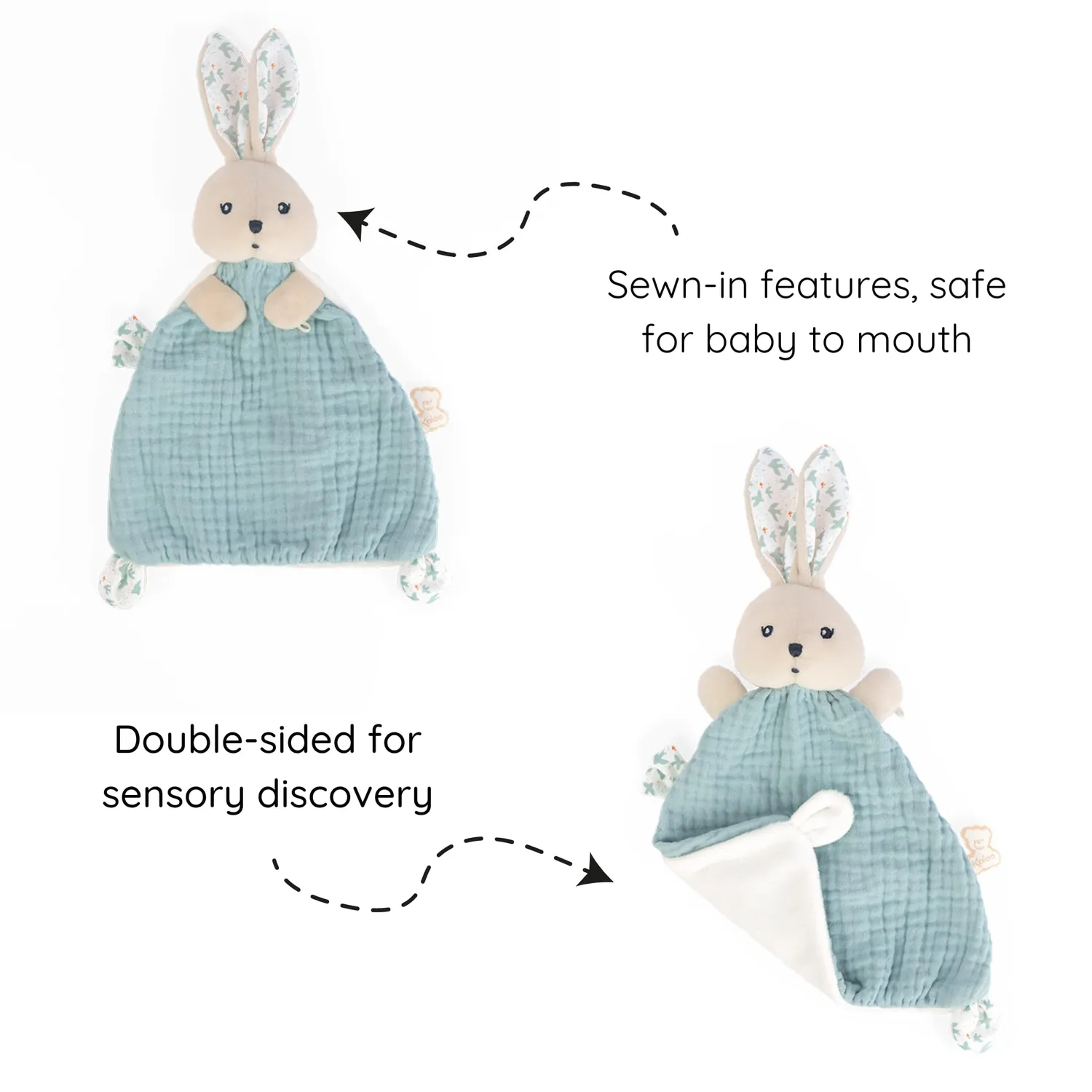 Kaloo K'Doux Doudou Hase Kuscheltier himmelblau 20 cm