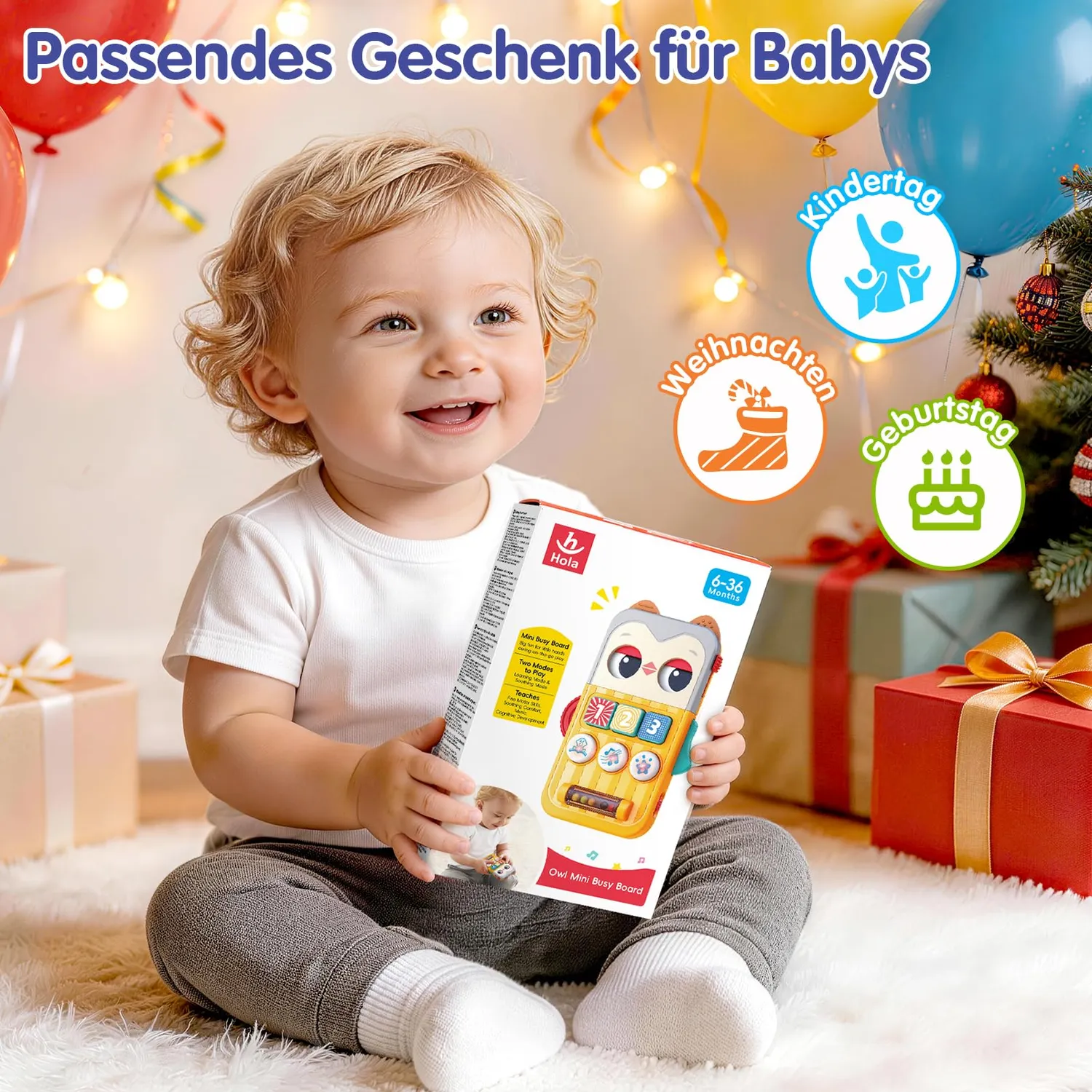 HOLA Eulen-Handy Musikspielzeug 6-12 Monate Lernmodus