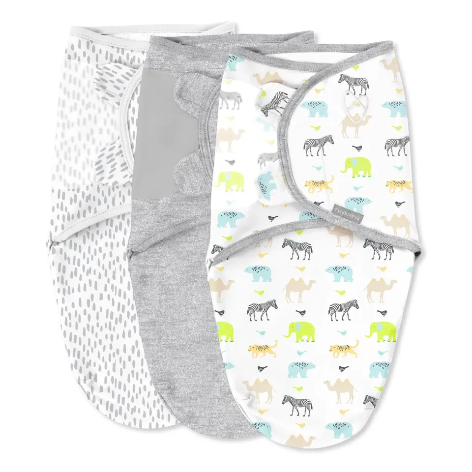 SwaddleMe Original Pucktuch 0-3 Monate Wild One 3er Baumwolle