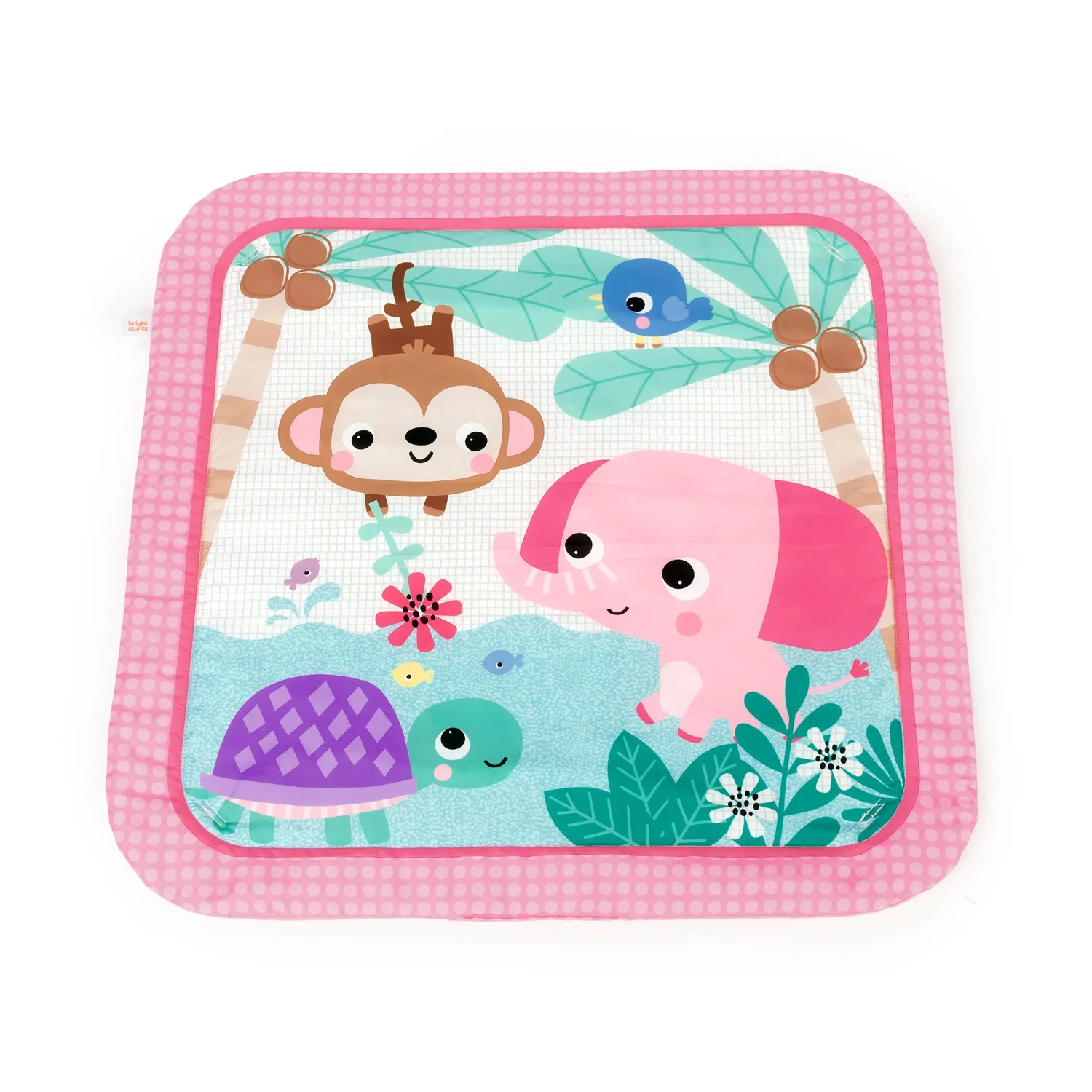 Bright Starts Floral Safari Spieldecke Spielbogen Pink waschbar