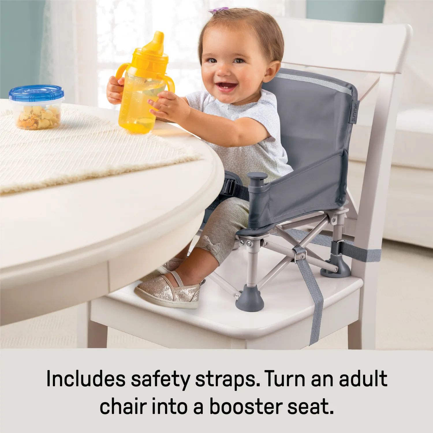 Summer Pop N Sit Booster grau Sitzerhöhung Tablett