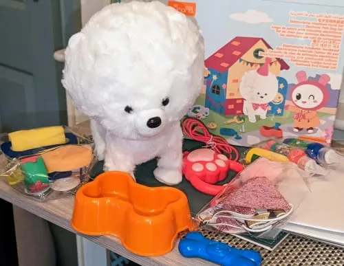 TUMAMA Plüsch Hund interaktiv mit Leine und Bellen