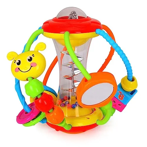 HOLA Greifball Motorikball Rassel 15,5 cm bunt