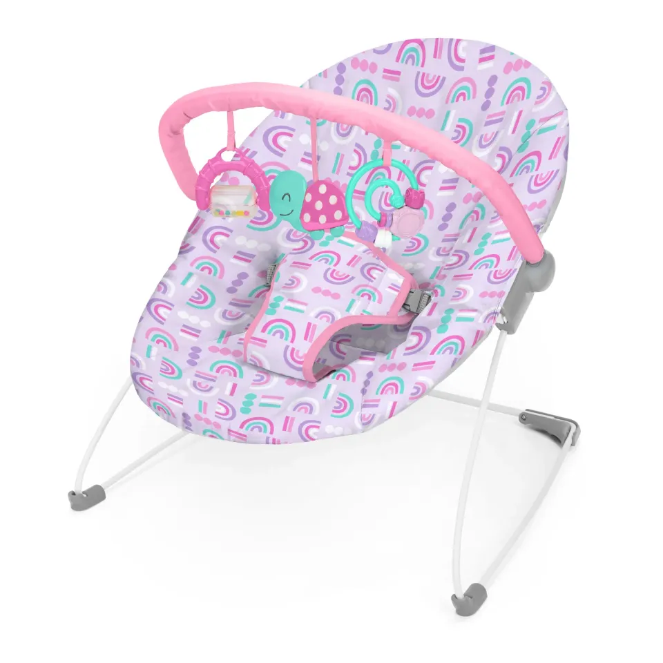 Bright Starts Confetti Rainbow Bouncer Babywippe Lila