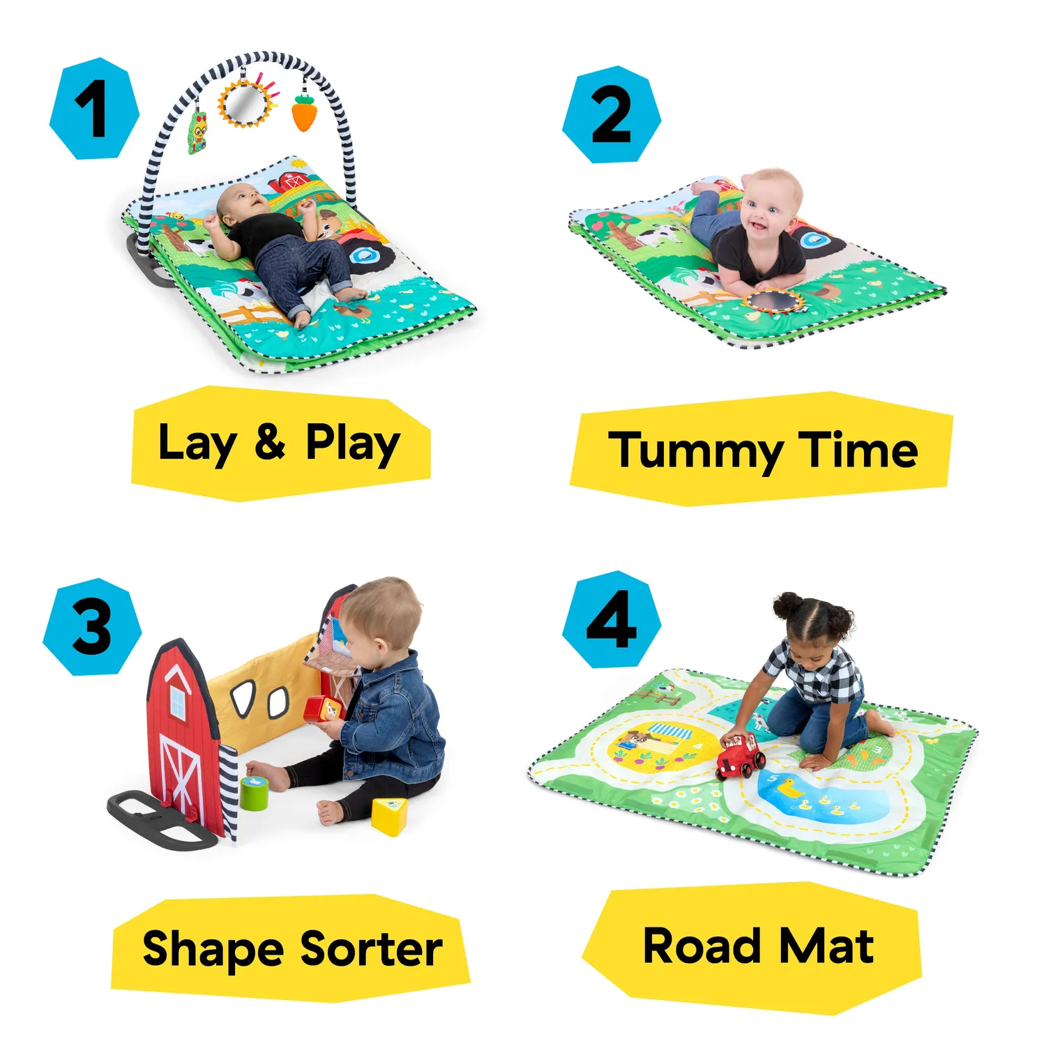 Baby Einstein Farm Explorers Busy Barnyard Spieldecke 4-in-1