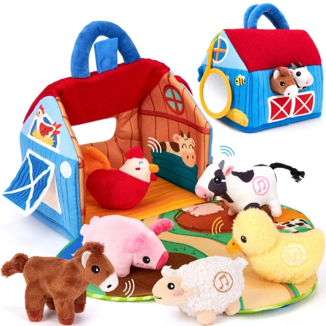 hahaland Farm Plüschtier-Set 6-tlg mit Tierstimmen