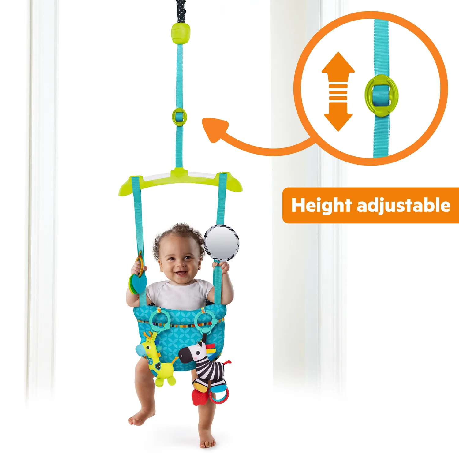 Bright Starts Bounce N Spring Türhopser Deluxe mit Spielzeug