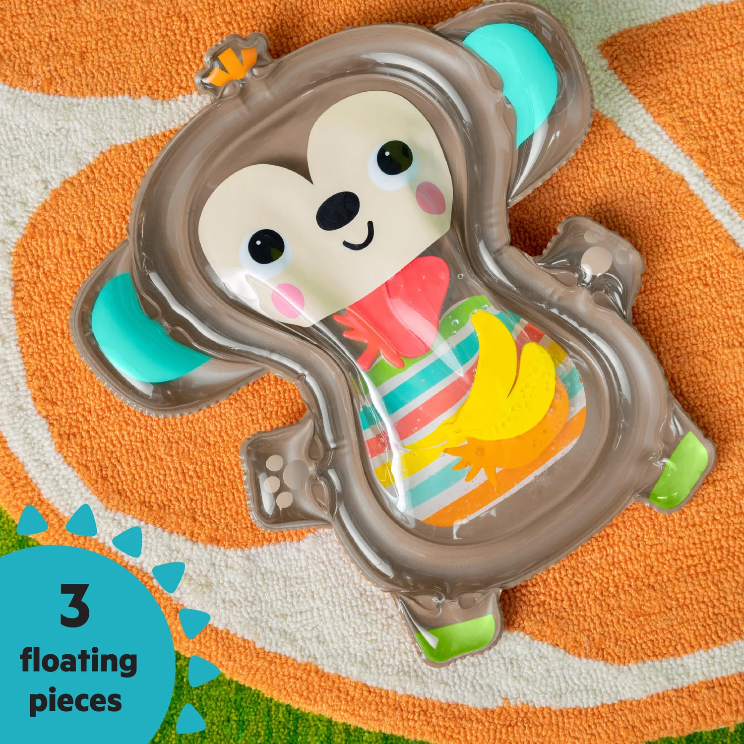 Bright Starts Hungry Monkey Tummy Time Wassermatte Wasser