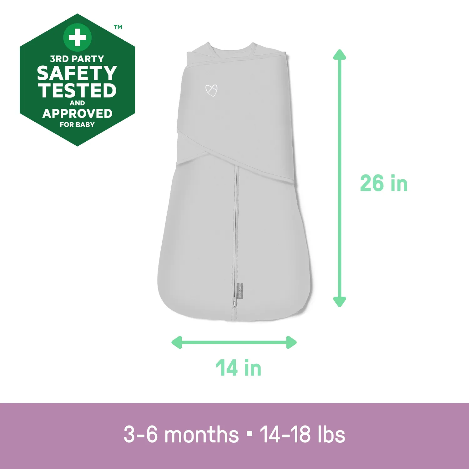 SwaddleMe Arms Free Pucksack 3-6 Monate Elefant 1er