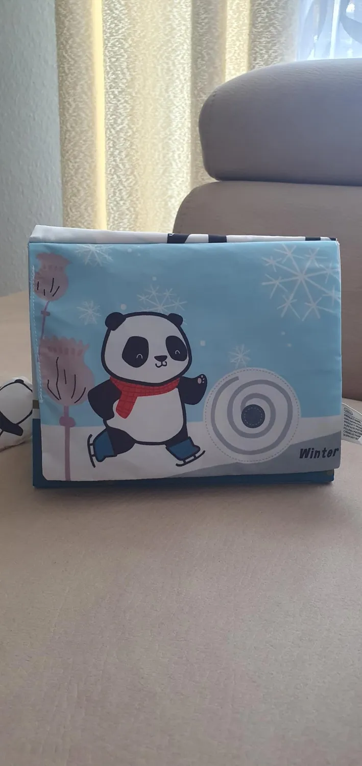 Beiens Stoffbuch mit Spiegel Panda schwarz-weiß