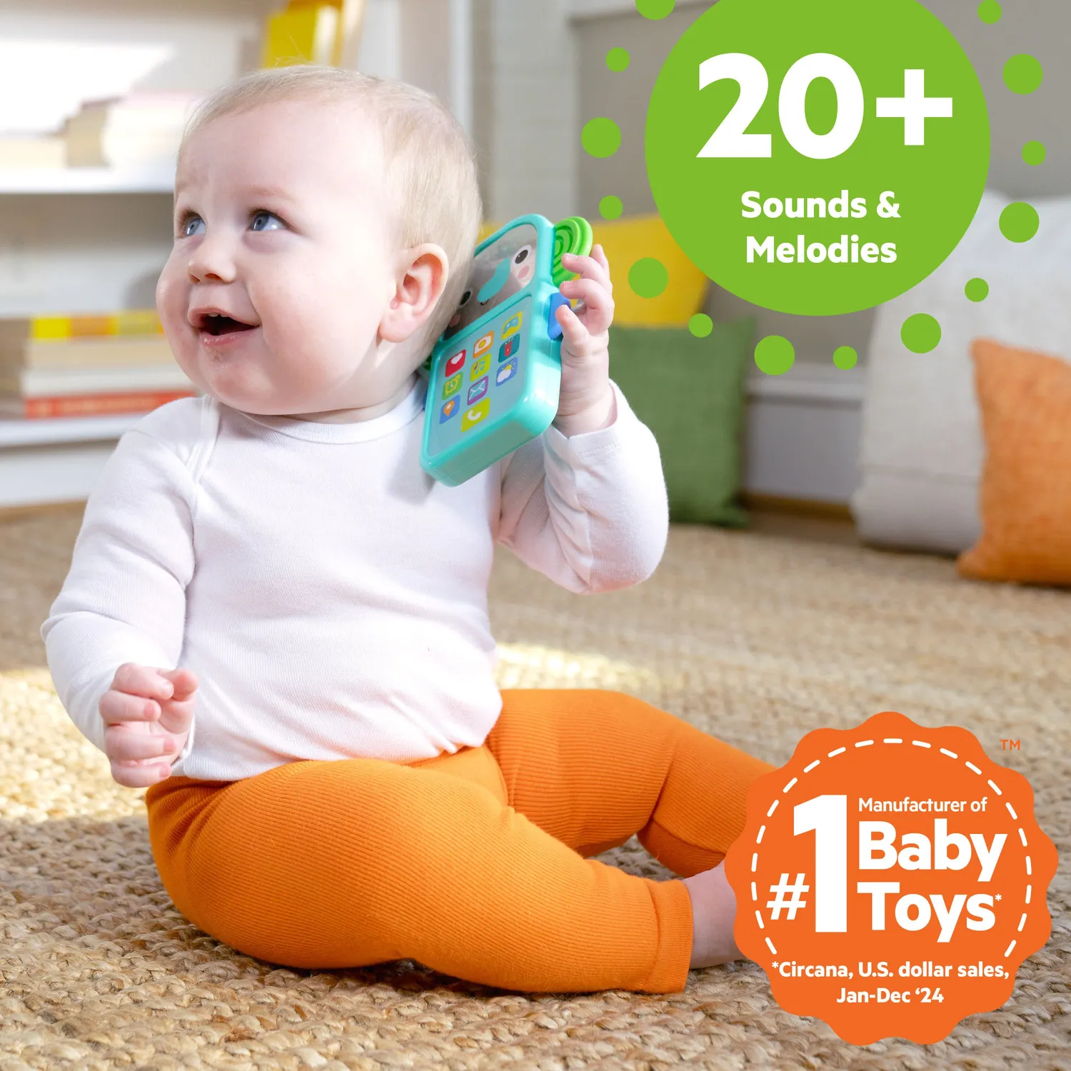 Bright Starts Elephone Spielhandy Musik Licht Spiegel ab 6 Monate