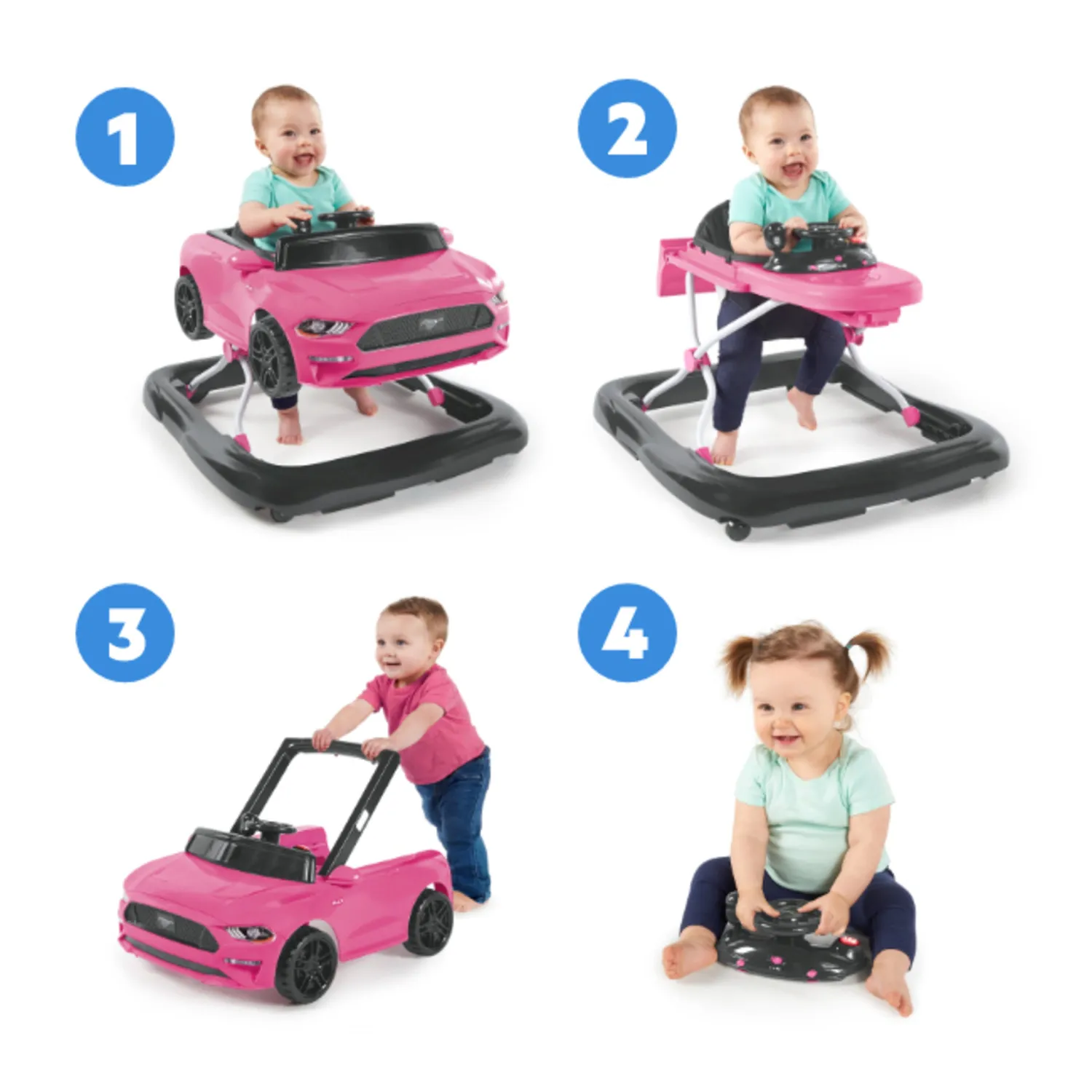 Bright Starts Ford Mustang 4-in-1 Lauflerner rosa Sound