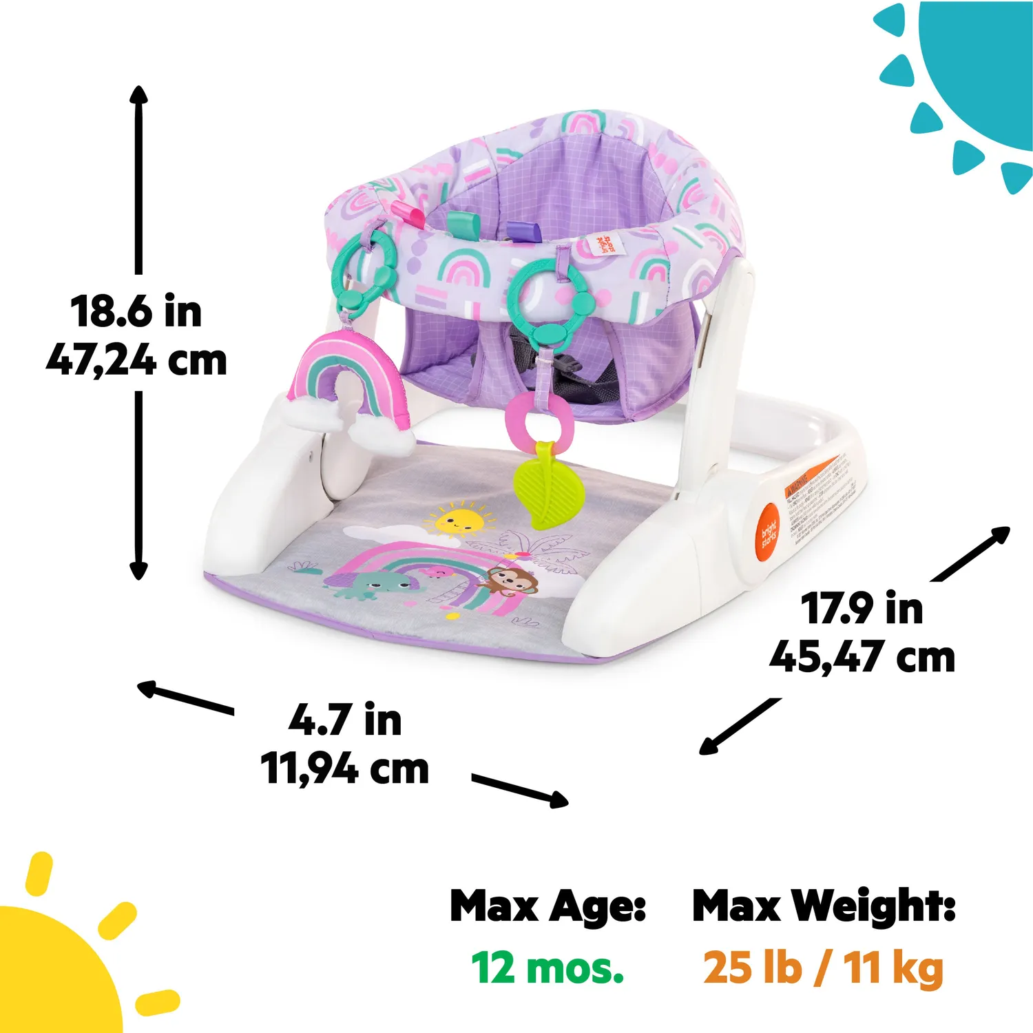 Bright Starts Learn-to-Sit Bodensitz Purple Paradise
