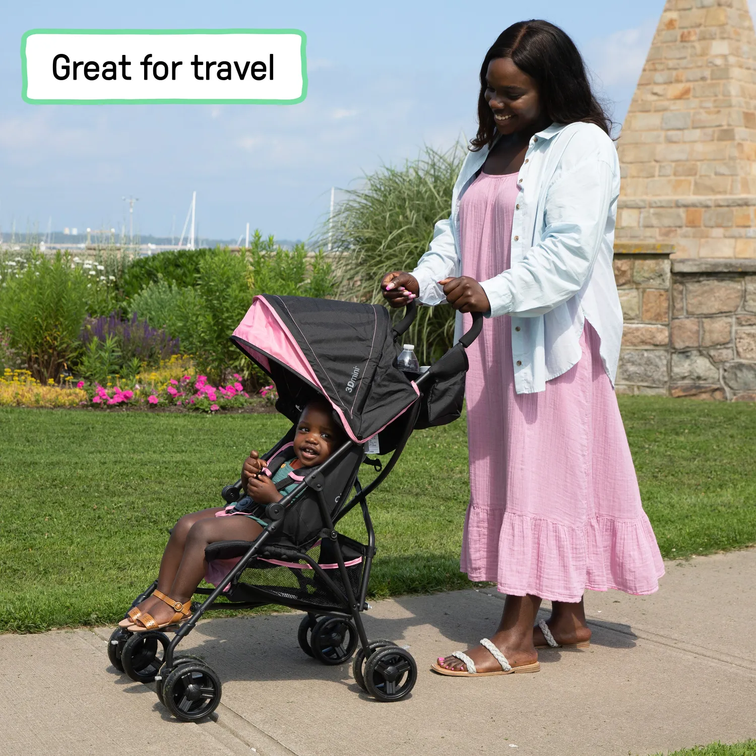 Ingenuity 3Dmini Buggy Pink Leicht mit Liegefunktion