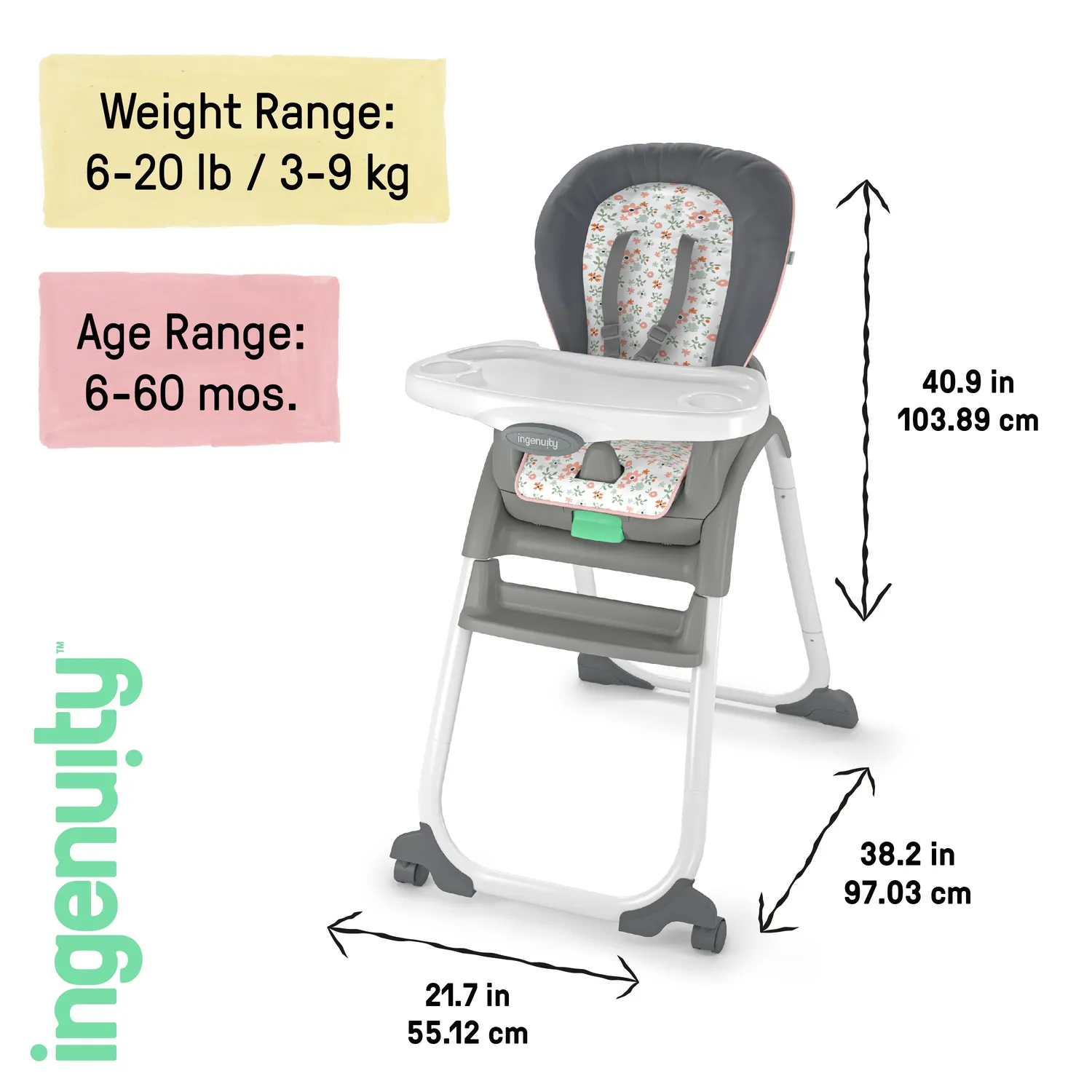 Ingenuity Full Course 6-in-1 Hochstuhl Milly Beige
