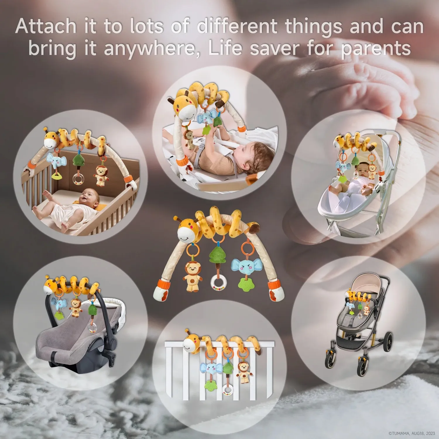 TUMAMA TM333 2-in-1 Spielbogen Spirale Giraffe