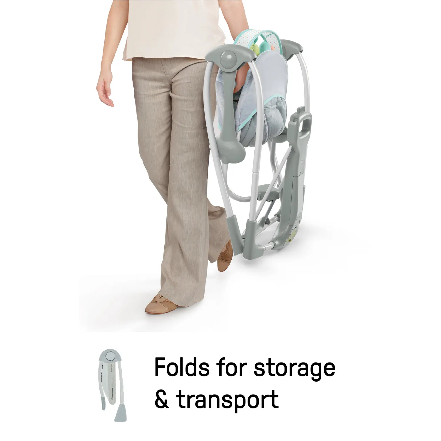 Ingenuity Swing n Go Portable Babyschaukel Hugs & Hoots 5-Stufen