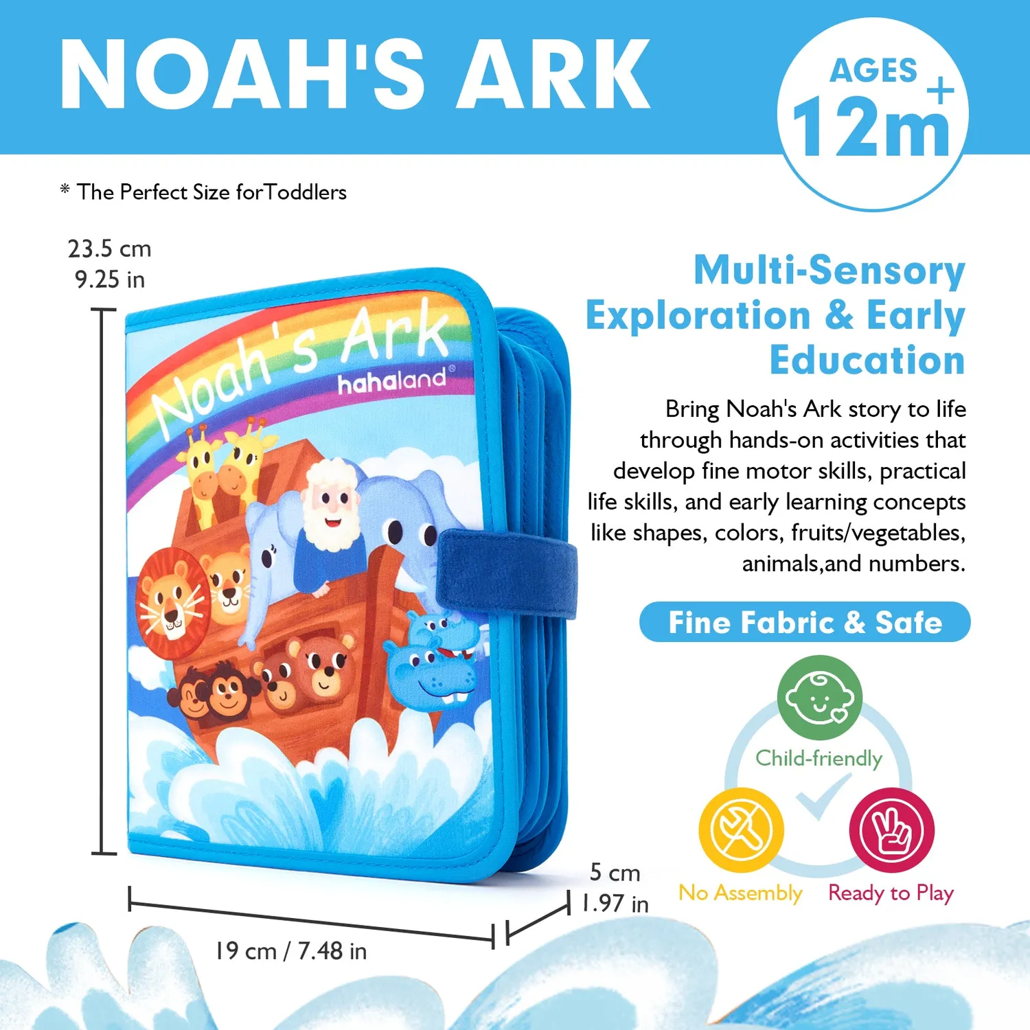 hahaland Arche Noah Busy Book Stoff 1-3 Jahre