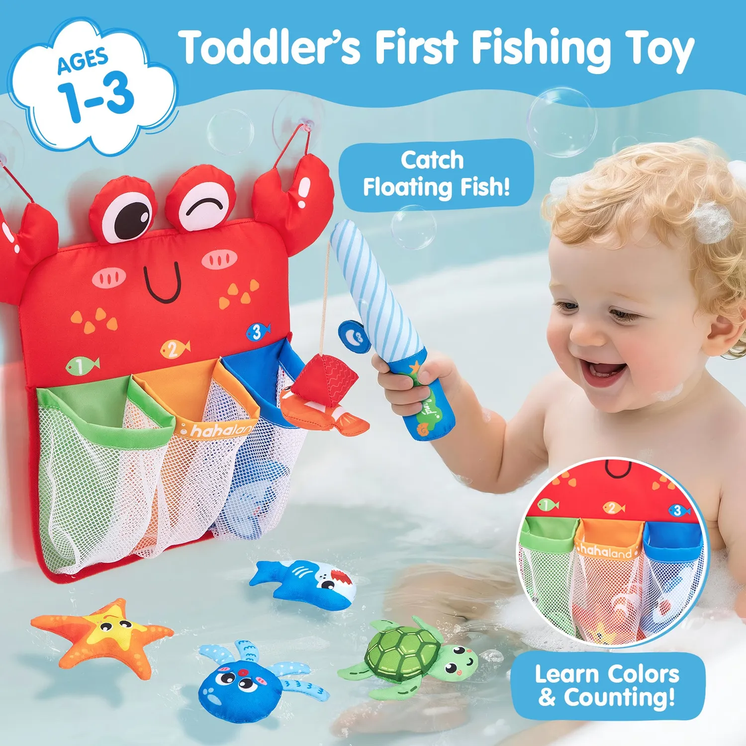 hahaland Soft Fishing Badespielzeug Angelspiel Magnet