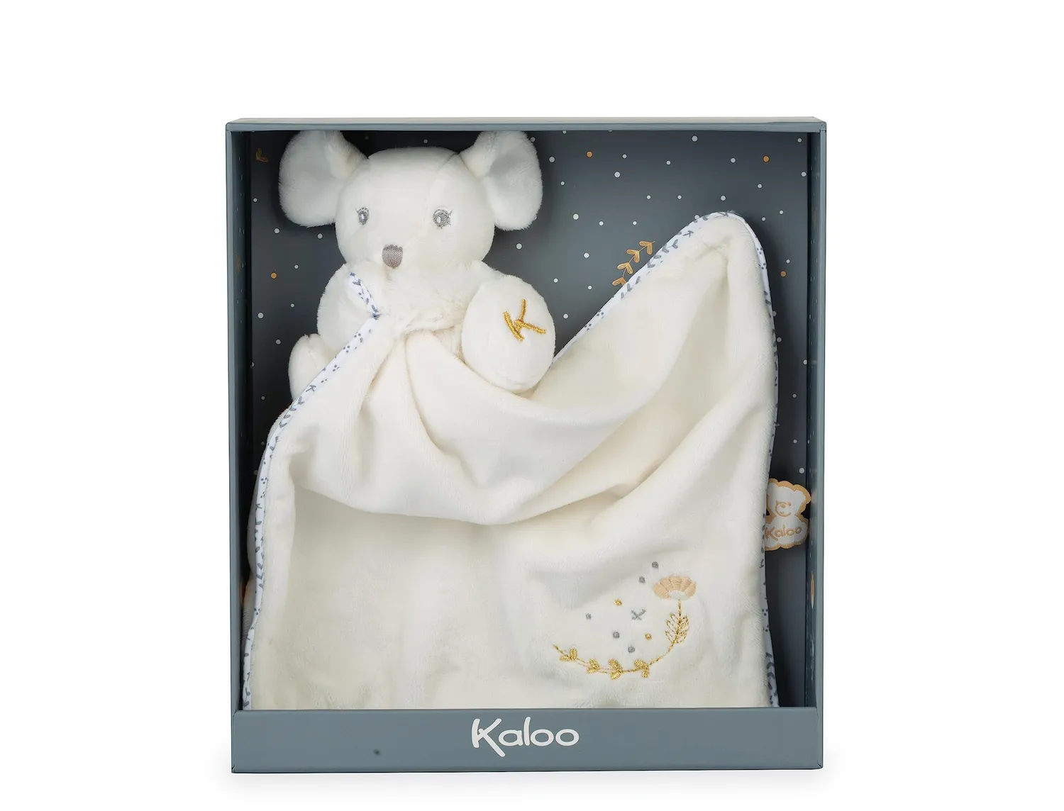Kaloo Perle Maus Kuscheltier 20 cm creme Geschenkbox