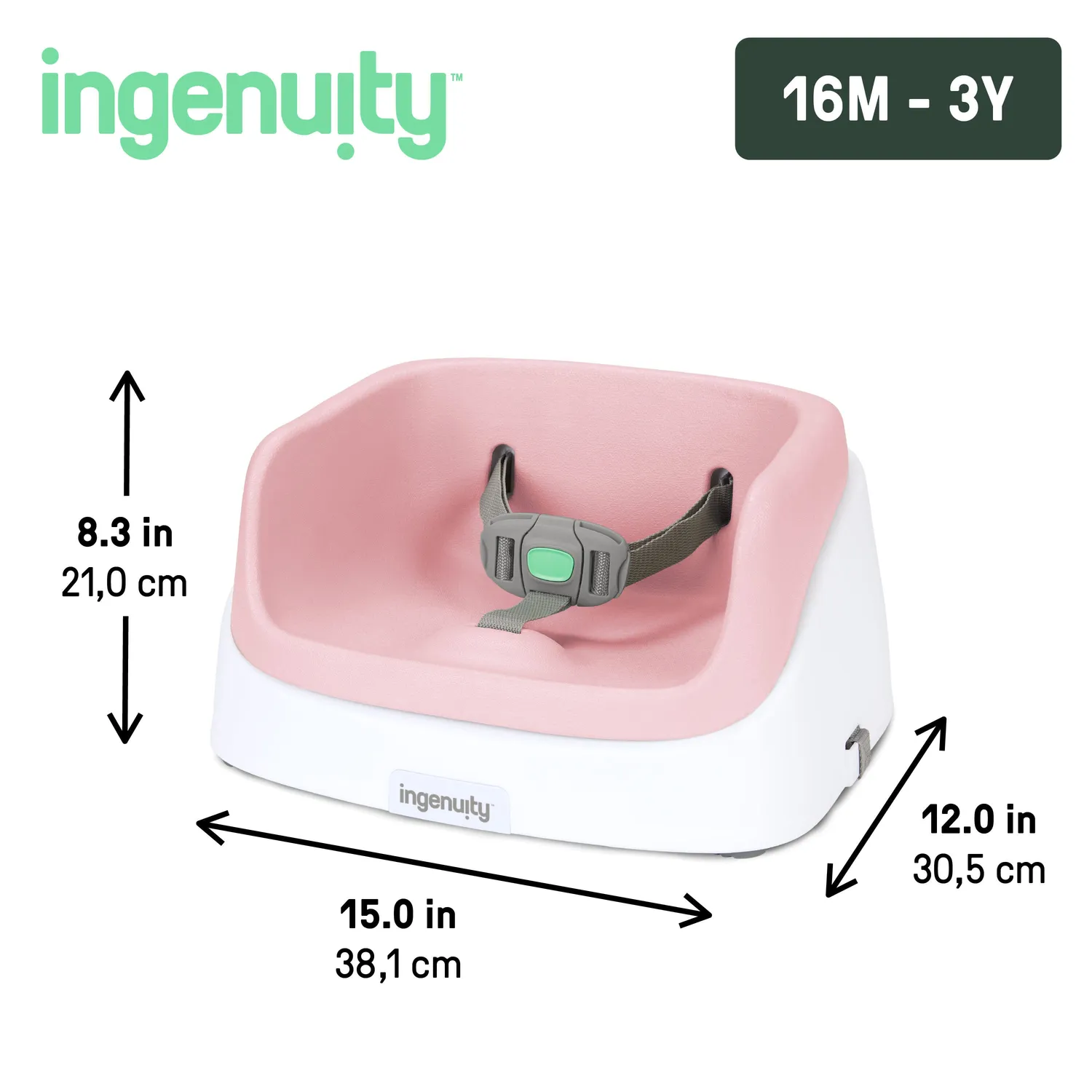 Ingenuity SmartClean Sitzerhöhung Pink abwischbar mit Gurt