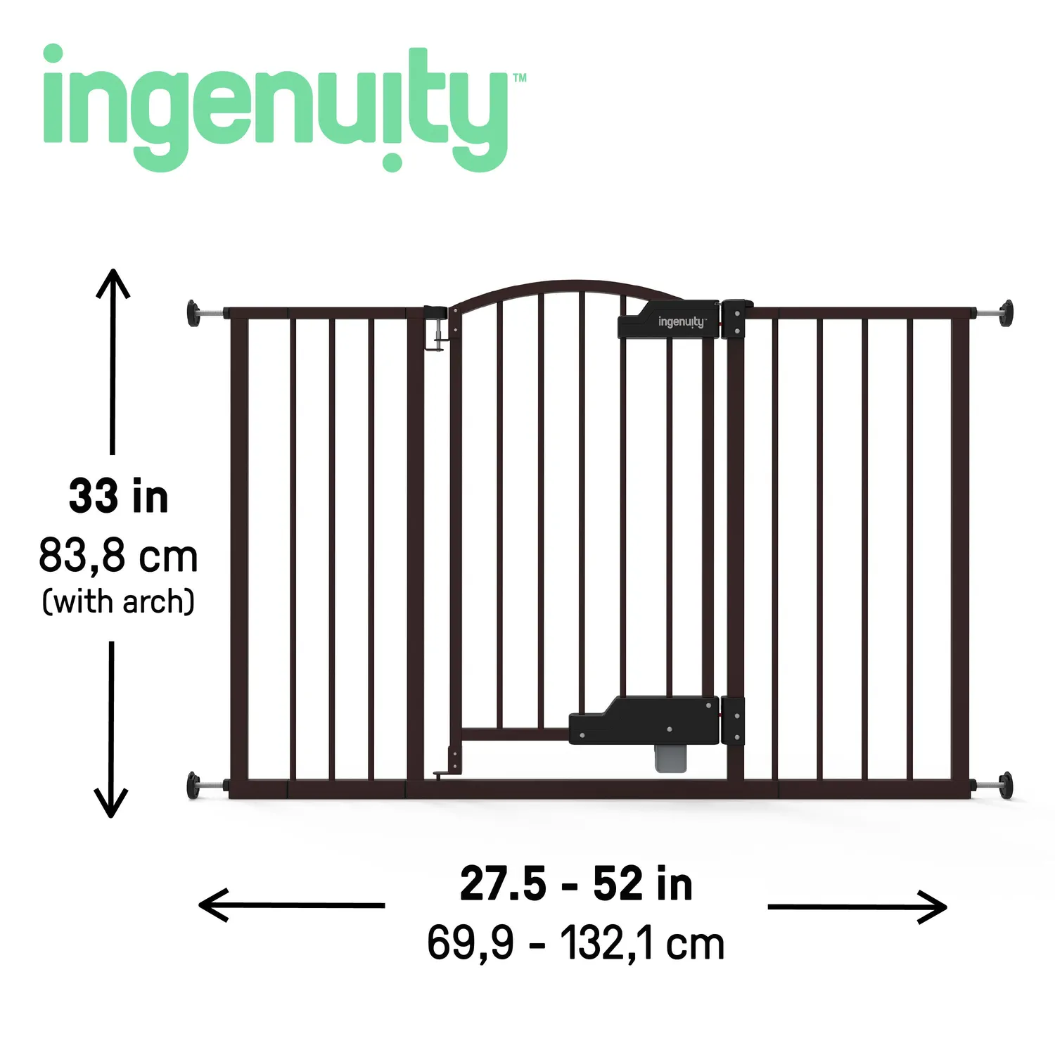 Ingenuity Thruway 52W Türgitter Espresso 70-132 cm freihändig