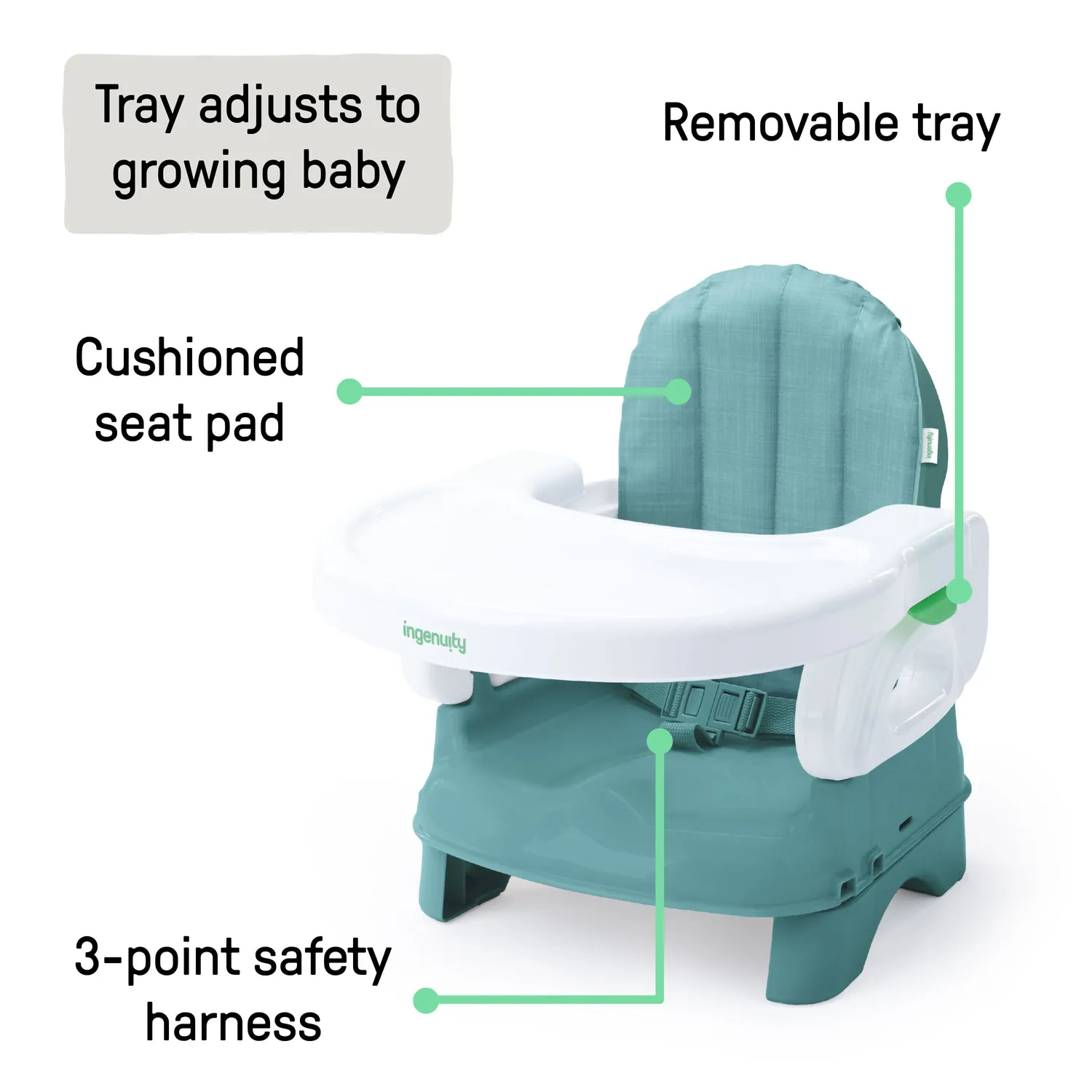 Ingenuity Deluxe Comfort Booster Sitzerhöhung Teal faltbar 6M-3J