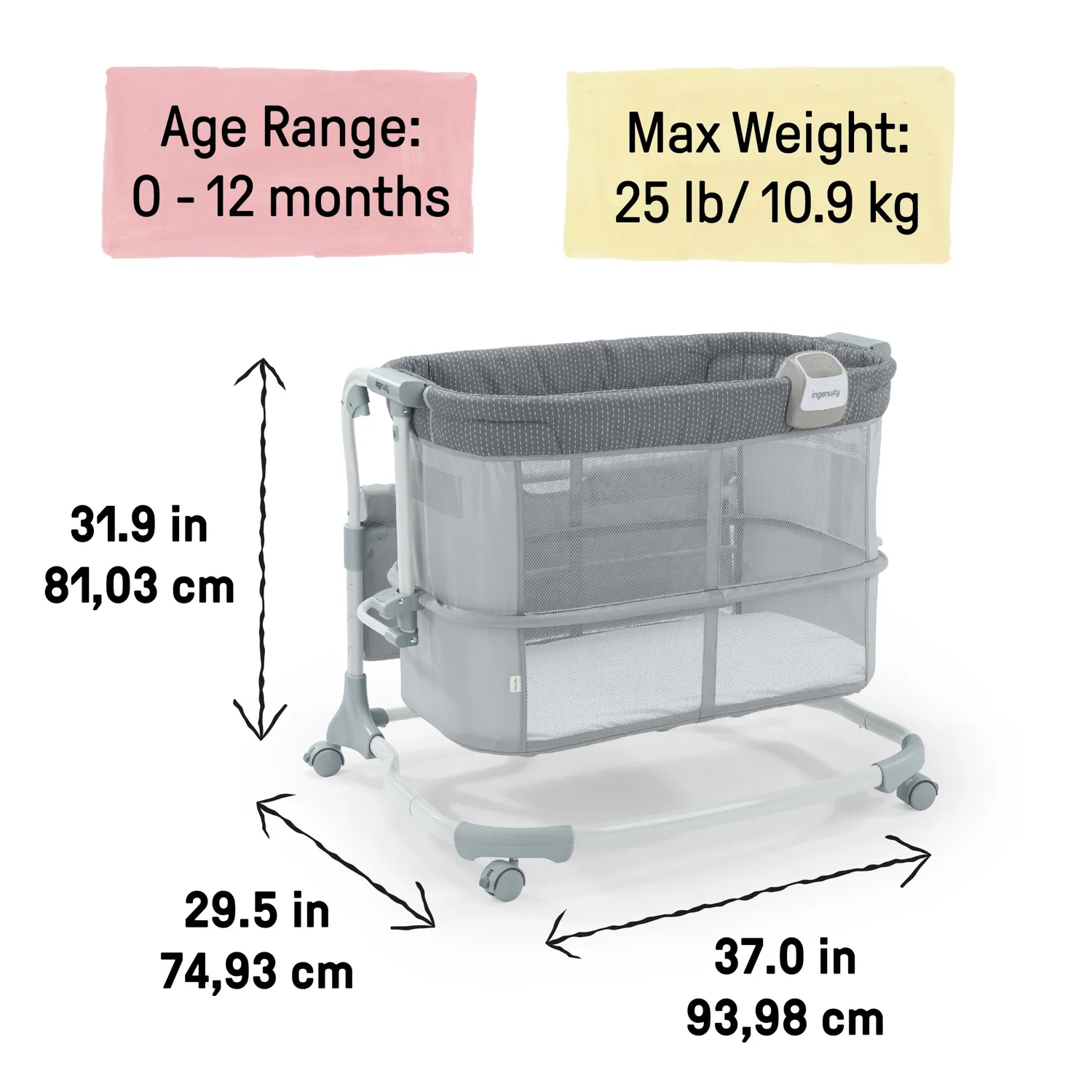 Ingenuity Dream Grow Handstitch Beistellbett AirLoom
