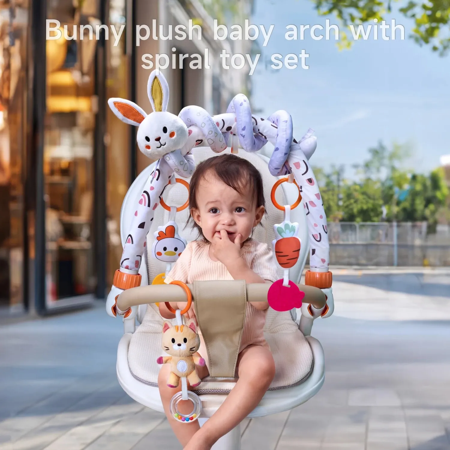 TUMAMA TM336 Spielbogen Kinderwagen Spirale 2in1 Hase