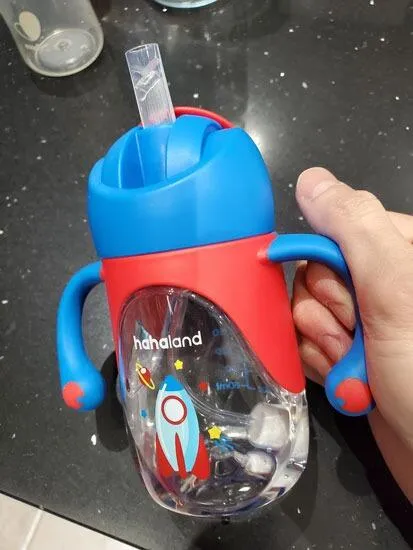 hahaland Trinkbecher Einhorn Pink mit Strohhalm