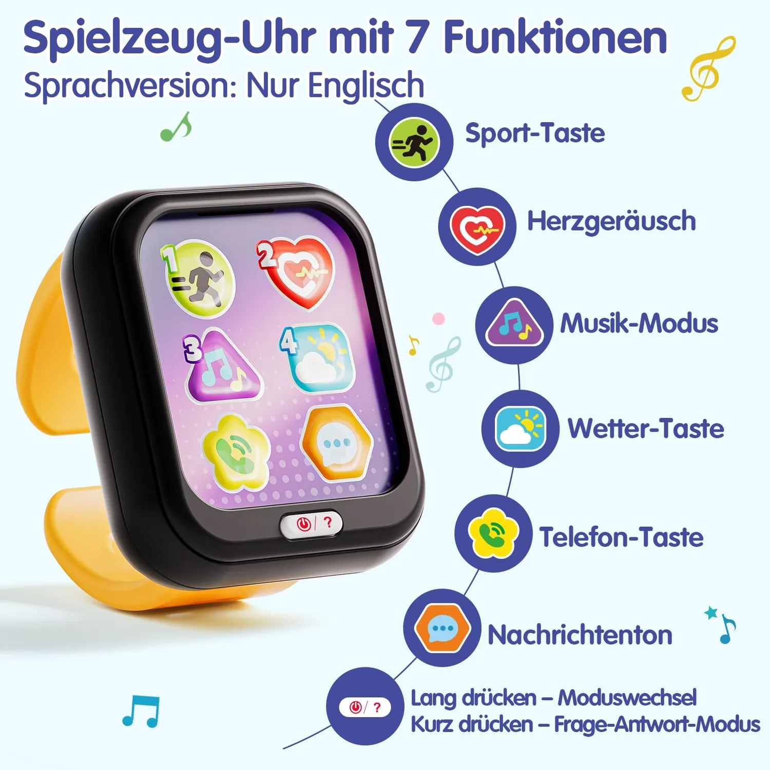 HOLA Baby-Armbanduhr Lernspielzeug Spieluhr 1 Jahr