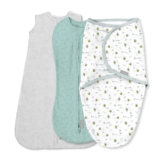 SwaddleMe Comfort Little Bees Schlaf-Set 0-3 Monate 3 Stück Baumwolle