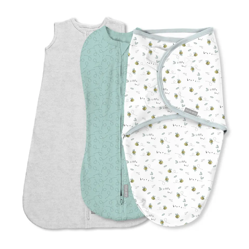 SwaddleMe Comfort Little Bees Schlaf-Set 0-3 Monate 3 Stück Baumwolle