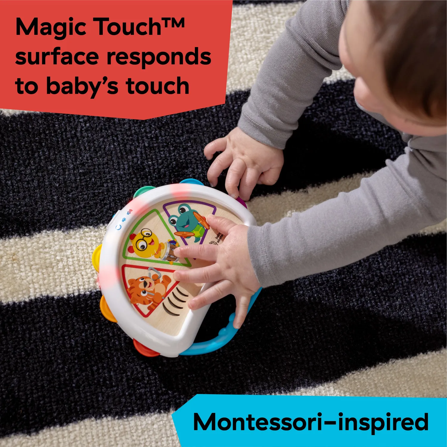 Baby Einstein Hape Tap & Shake Magic Touch Tamburin Holz ab 6 Monaten