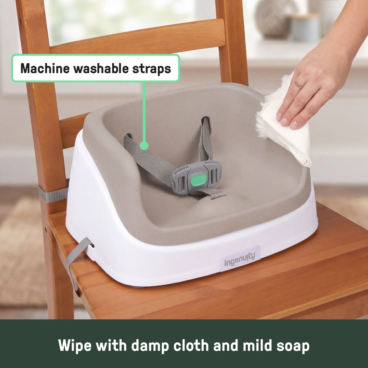 Ingenuity SmartClean Toddler Booster Sitzerhöhung Oat abwaschbar
