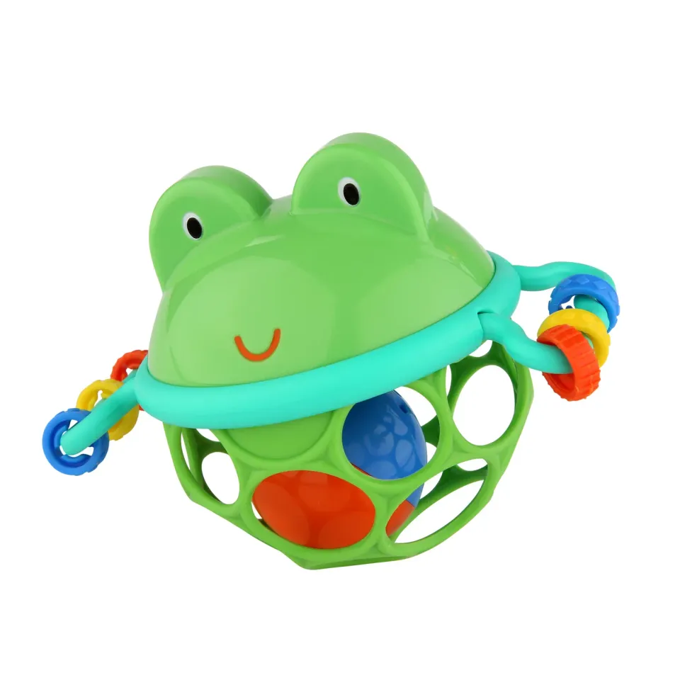 Oball Jingle & Shake Pal Babyrassel Frosch grün griffig