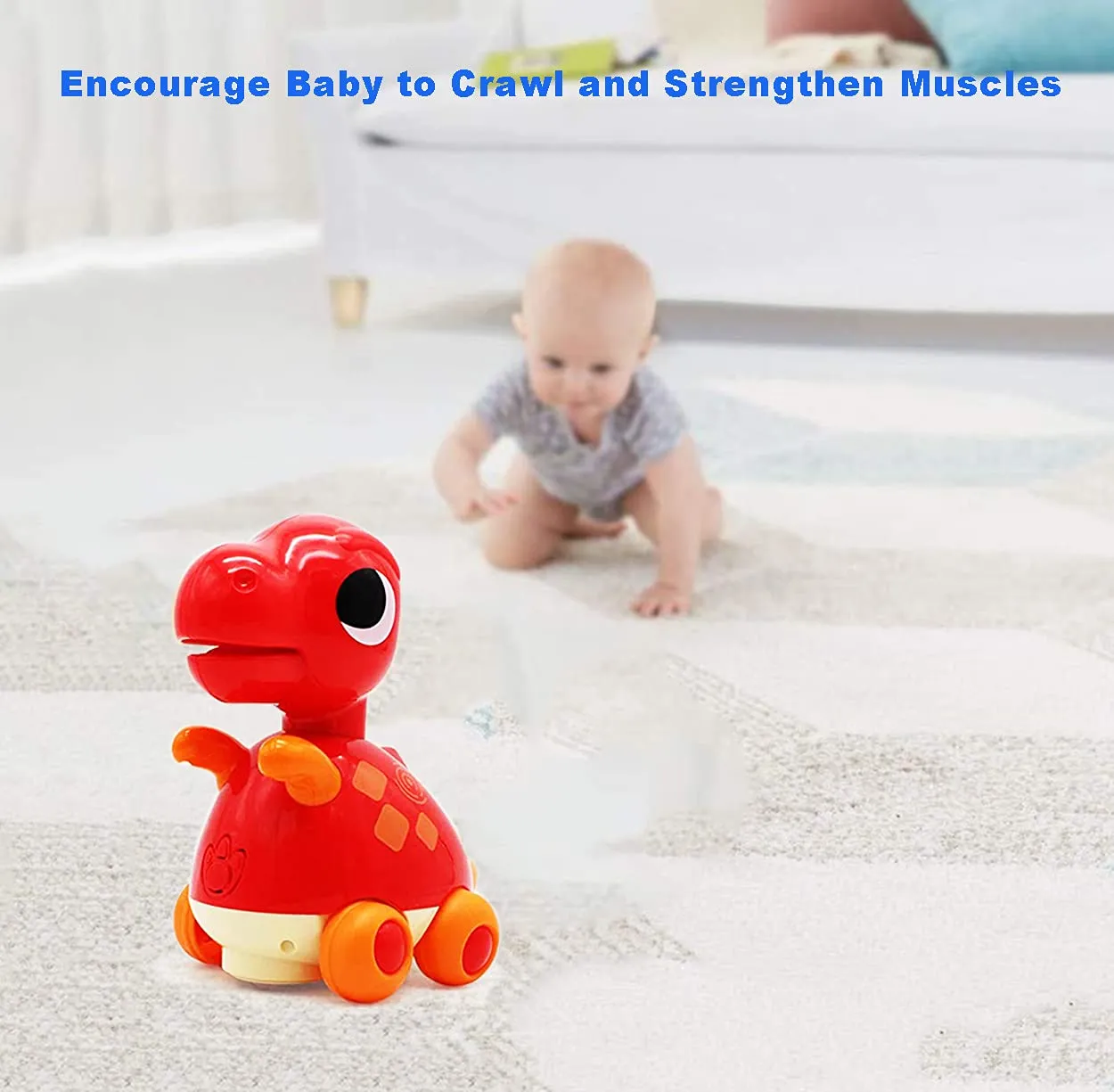 HOLA Cute Tyrannosaurus Touch & Go Krabbeldino mit Licht