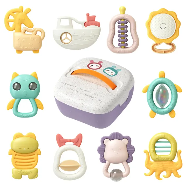 TUMAMA Rassel Greifling Set 10-tlg mit Box BPA-frei