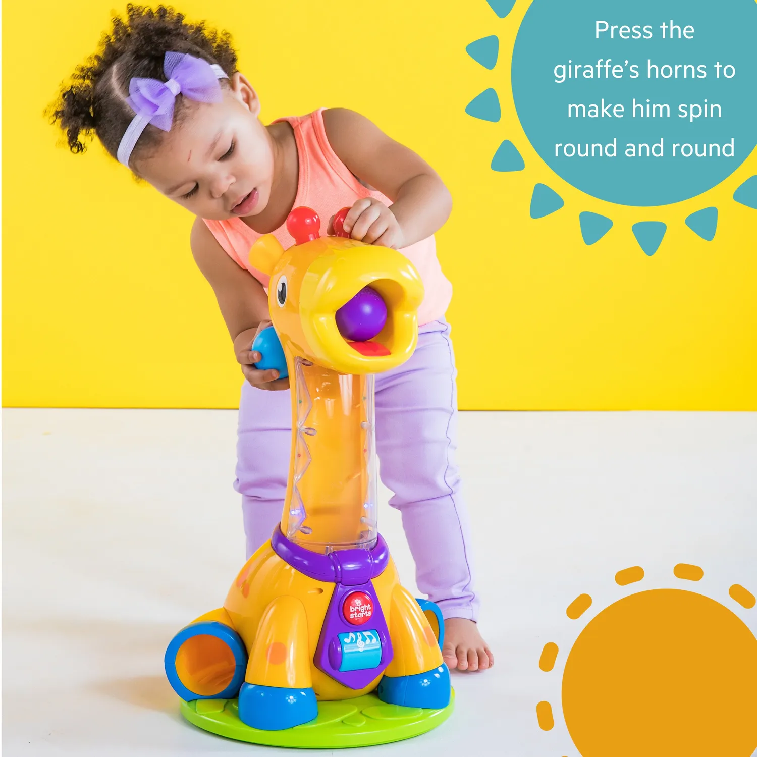 Bright Starts Spin Giggle Giraffe Ballspielzeug ab 12 Monate