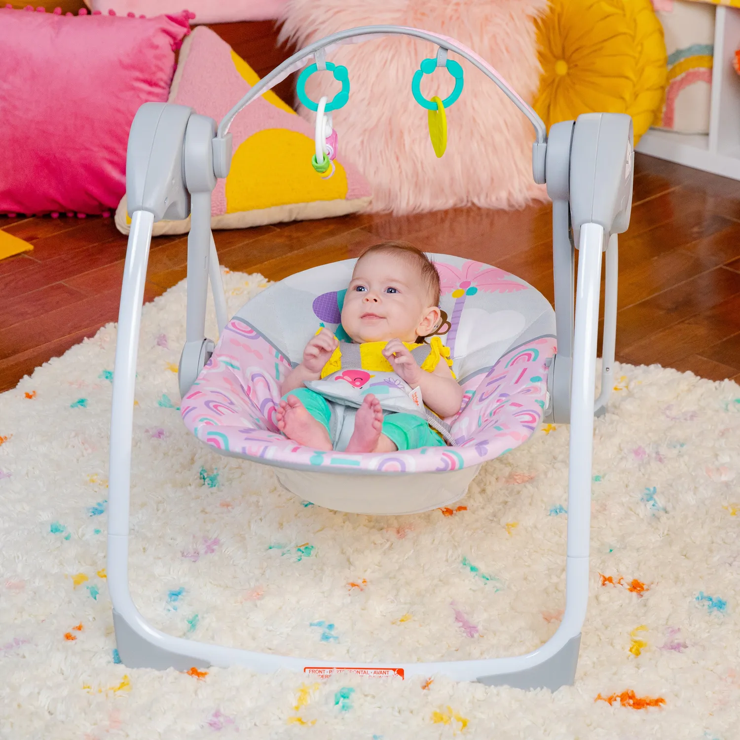 Bright Starts Pink Paradise Babyschaukel tragbar rosa