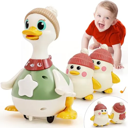 HOLA Dancing Duck Krabbelspielzeug mit Licht und Musik