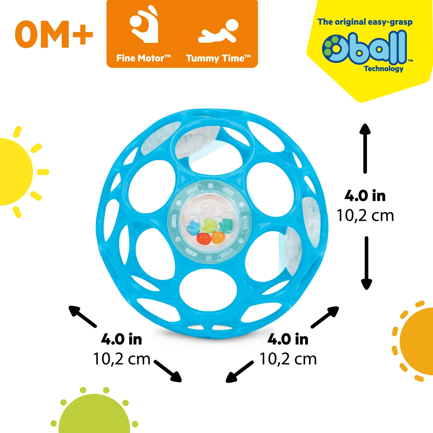 Bright Starts Oball Rassel Baby Blau 10 cm