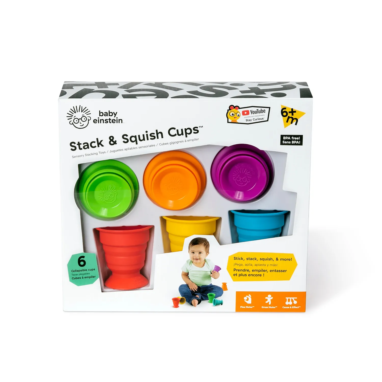 Baby Einstein Stack & Squish Cups Stapelbecher 6tlg BPA-frei