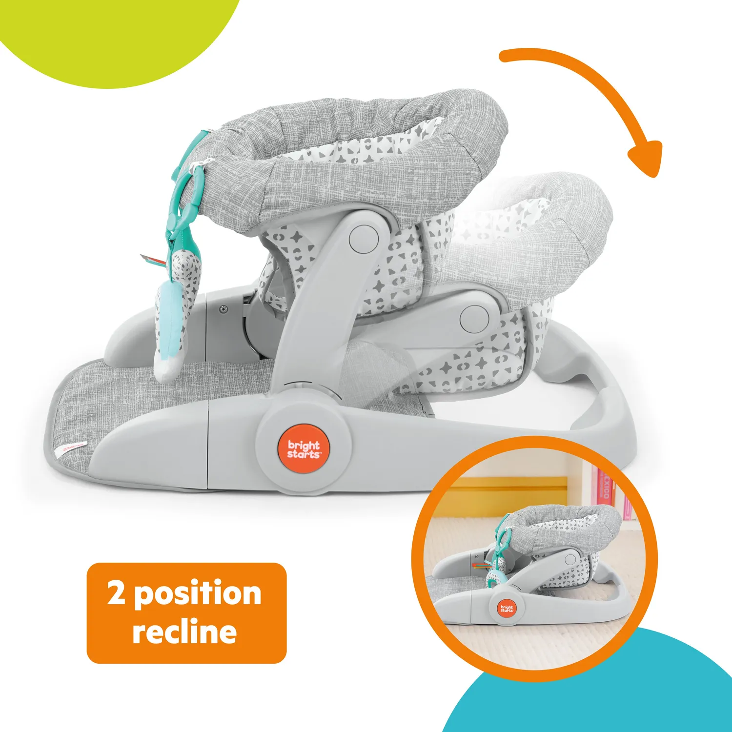 Bright Starts Learn-to-Sit Bodensitz 2 Positionen grau 4-12 Monate