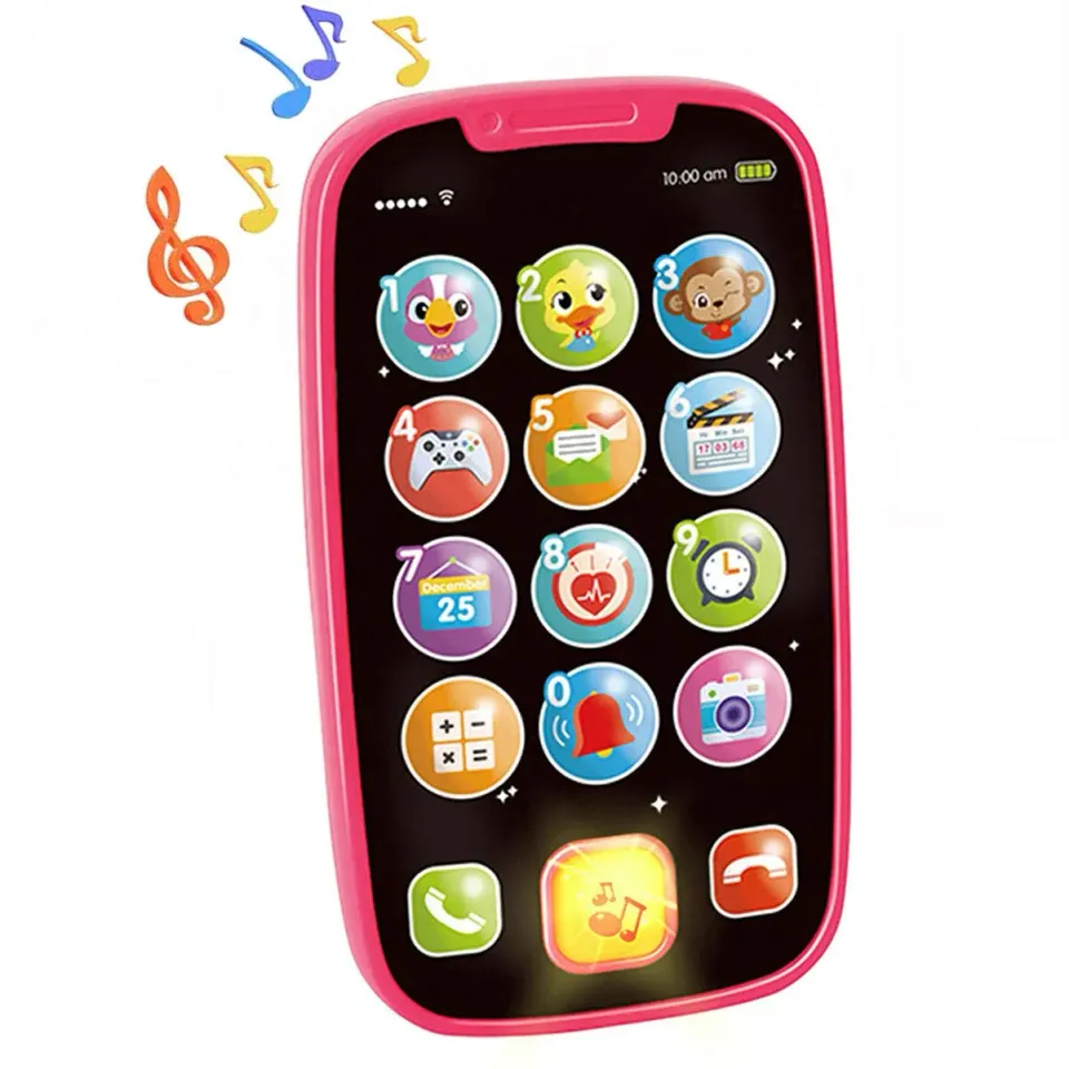 HOLA Lernhandy rosa Lerntelefon mit Licht Musik