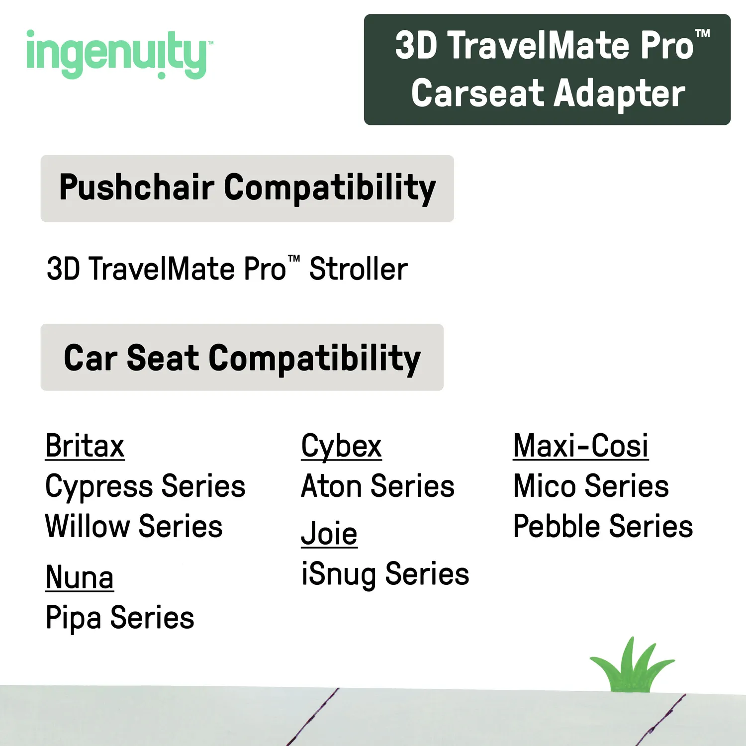 Ingenuity 3DTravelMate Pro Autositzadapter Travel System