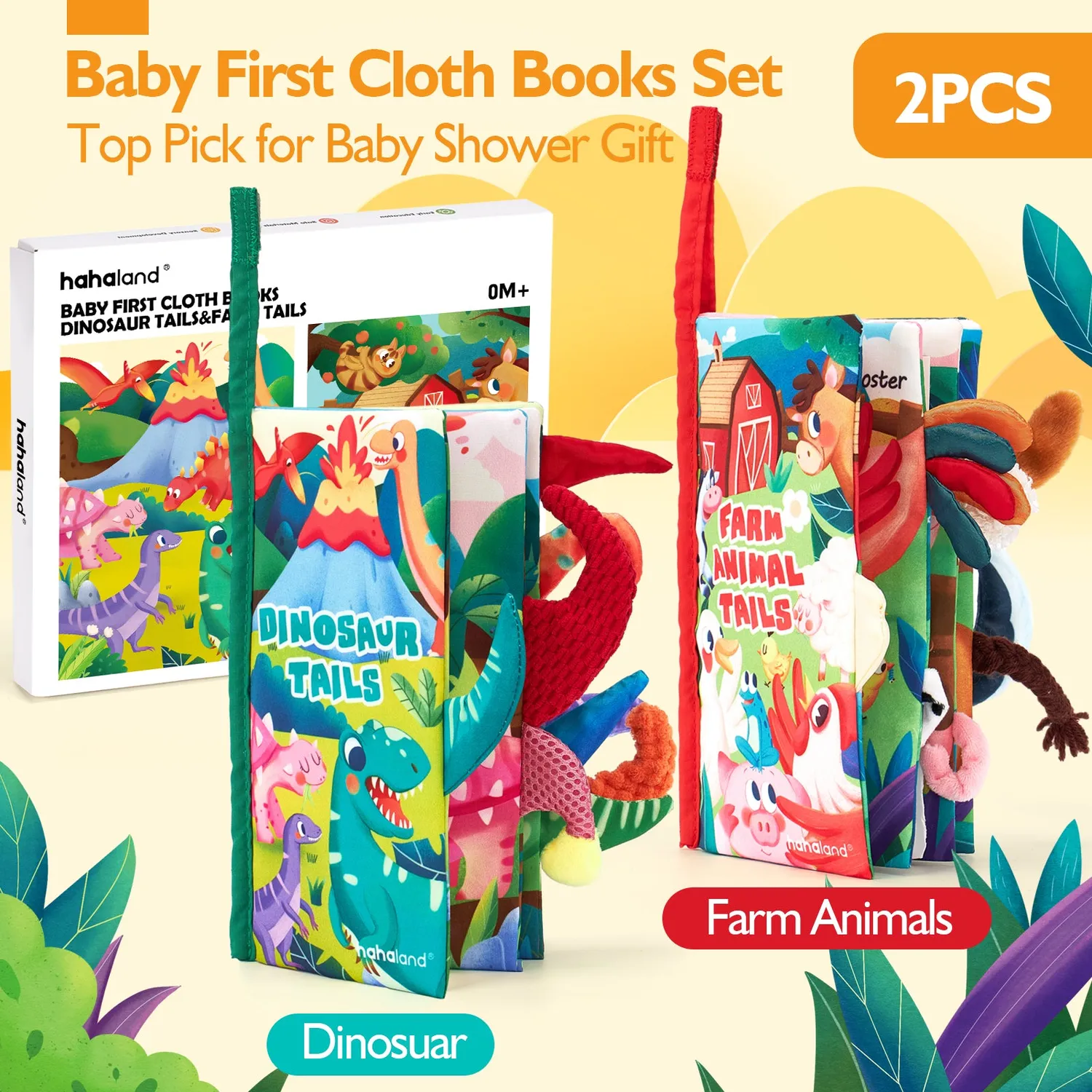 hahaland Stoffbücher Baby 0-6 Monate 2er-Set knisternd